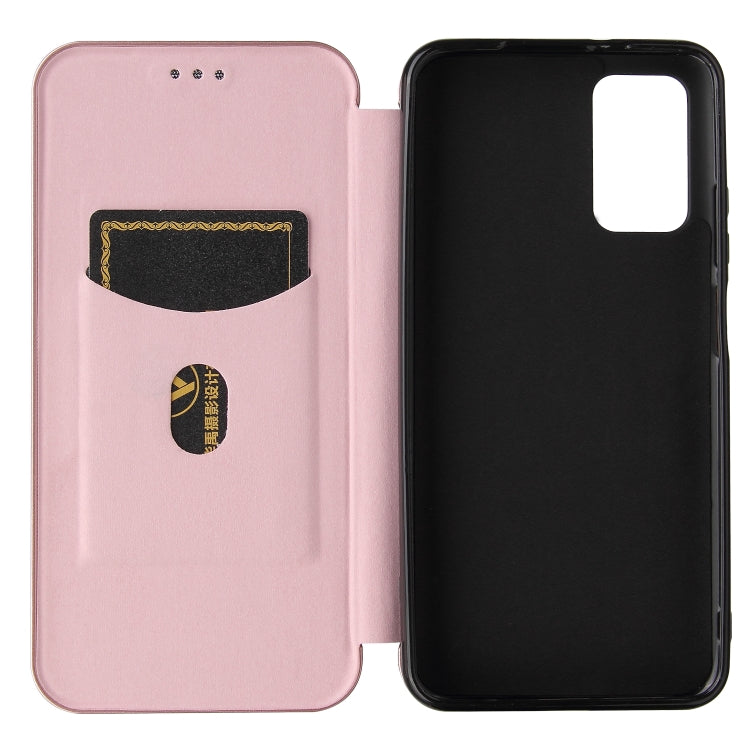 For Xiaomi Redmi Note 9 4G Carbon Fiber Texture Horizontal Flip TPU + PC + PU Leather Case with Card Slot