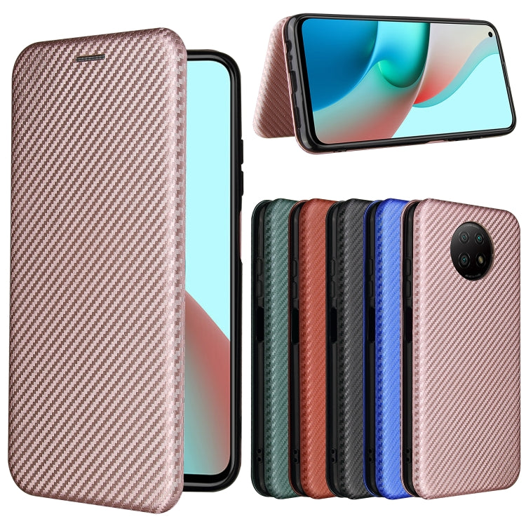 For Xiaomi Redmi Note 9 5G Carbon Fiber Texture Horizontal Flip TPU + PC + PU Leather Case with Card Slot