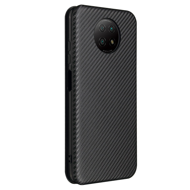 For Xiaomi Redmi Note 9 5G Carbon Fiber Texture Horizontal Flip TPU + PC + PU Leather Case with Card Slot