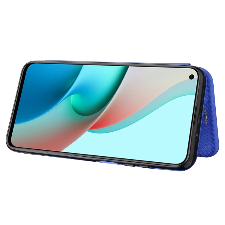 For Xiaomi Redmi Note 9 5G Carbon Fiber Texture Horizontal Flip TPU + PC + PU Leather Case with Card Slot