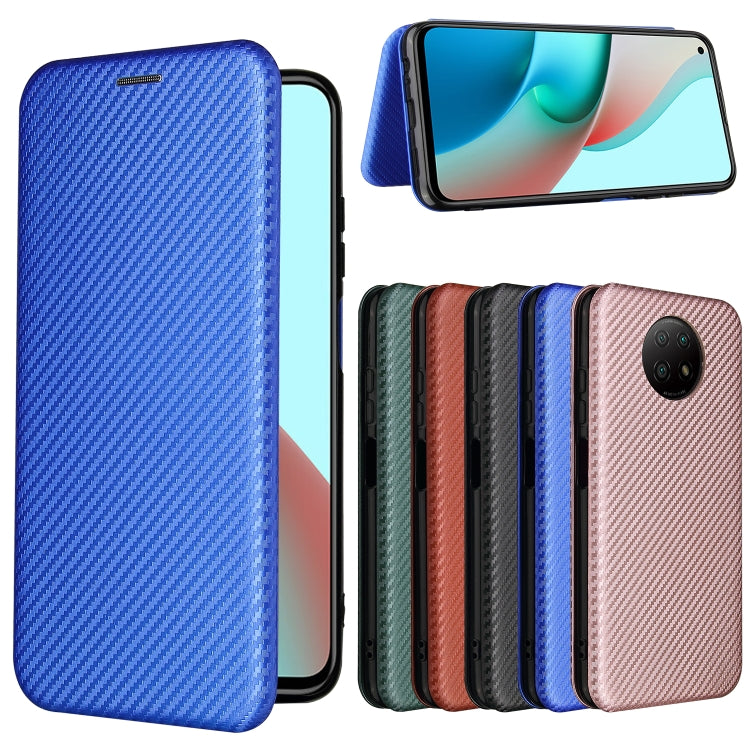 For Xiaomi Redmi Note 9 5G Carbon Fiber Texture Horizontal Flip TPU + PC + PU Leather Case with Card Slot