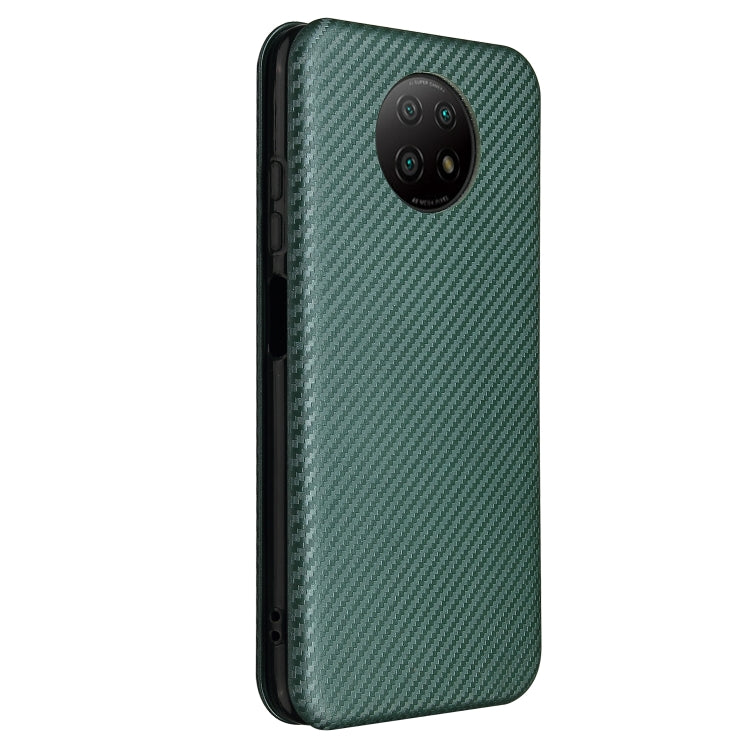 For Xiaomi Redmi Note 9 5G Carbon Fiber Texture Horizontal Flip TPU + PC + PU Leather Case with Card Slot