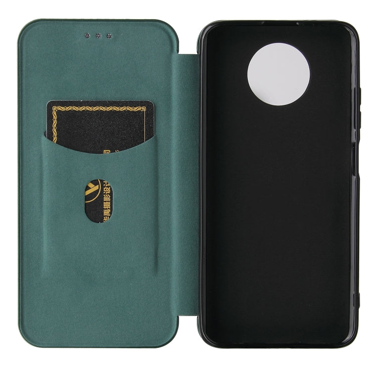 For Xiaomi Redmi Note 9 5G Carbon Fiber Texture Horizontal Flip TPU + PC + PU Leather Case with Card Slot