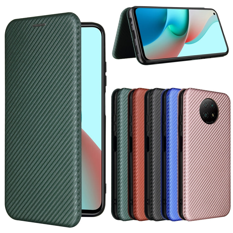 For Xiaomi Redmi Note 9 5G Carbon Fiber Texture Horizontal Flip TPU + PC + PU Leather Case with Card Slot