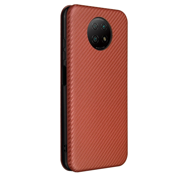 For Xiaomi Redmi Note 9 5G Carbon Fiber Texture Horizontal Flip TPU + PC + PU Leather Case with Card Slot