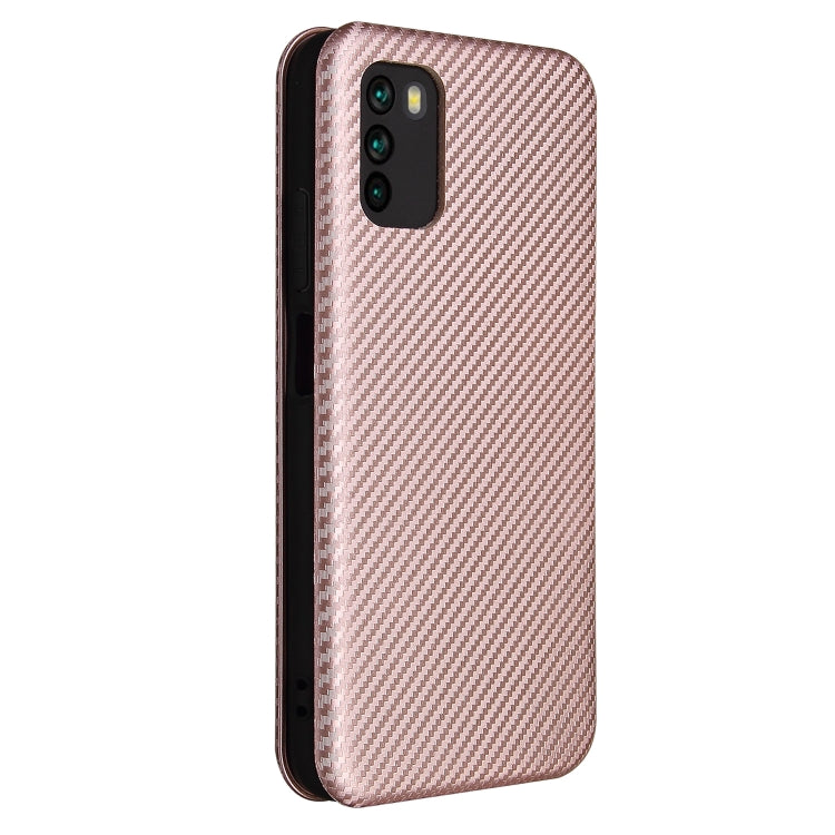 For Xiaomi Poco M3 Carbon Fiber Texture Horizontal Flip TPU + PC + PU Leather Case with Card Slot