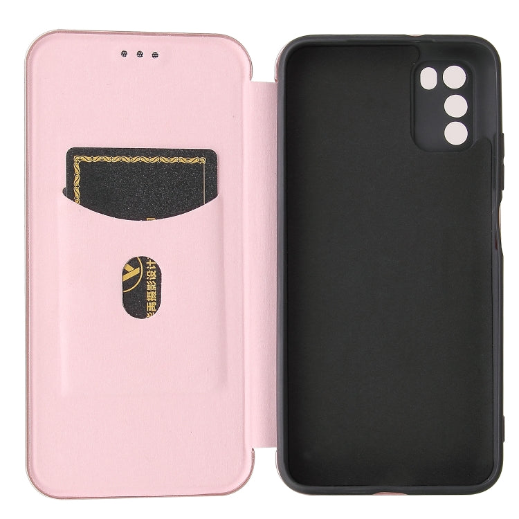 For Xiaomi Poco M3 Carbon Fiber Texture Horizontal Flip TPU + PC + PU Leather Case with Card Slot