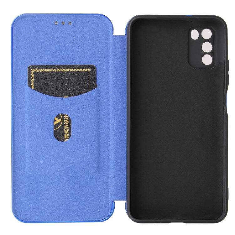 For Xiaomi Poco M3 Carbon Fiber Texture Horizontal Flip TPU + PC + PU Leather Case with Card Slot