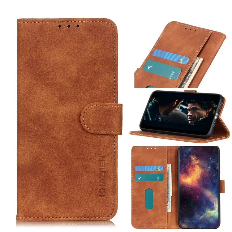 For Xiaomi Poco M3 KHAZNEH Retro Texture PU + TPU Horizontal Flip Leather Case with Holder & Card Slots & Wallet