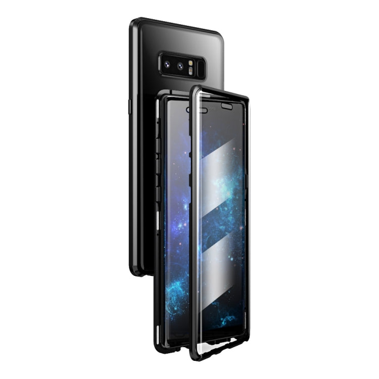 For Samsung Galaxy Note 8 Magnetic Metal Frame Double-sided Tempered Glass Case