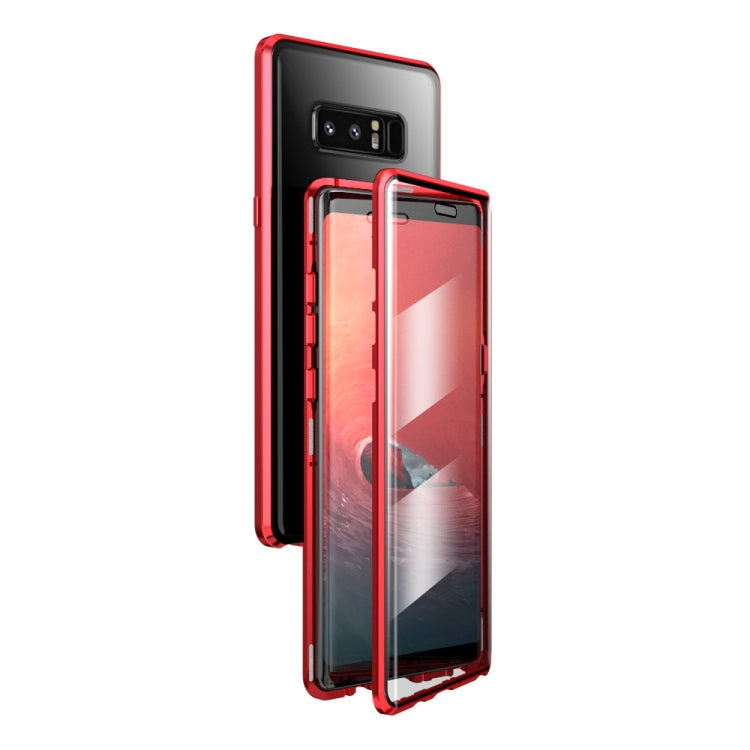 For Samsung Galaxy Note 8 Magnetic Metal Frame Double-sided Tempered Glass Case