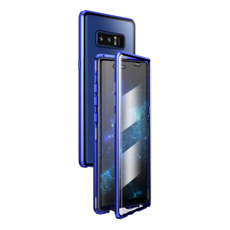 For Samsung Galaxy Note 8 Magnetic Metal Frame Double-sided Tempered Glass Case