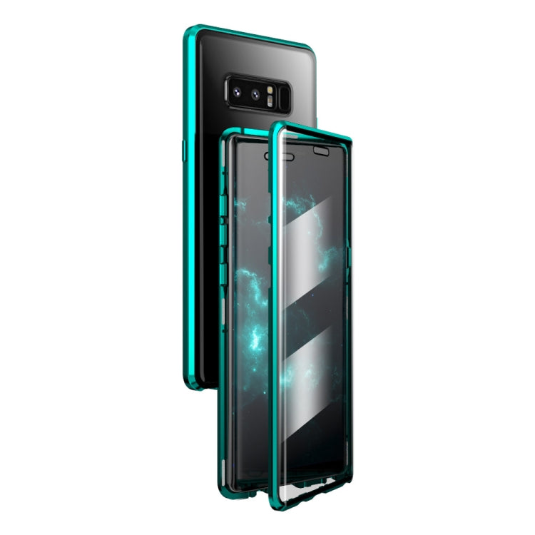 For Samsung Galaxy Note 8 Magnetic Metal Frame Double-sided Tempered Glass Case