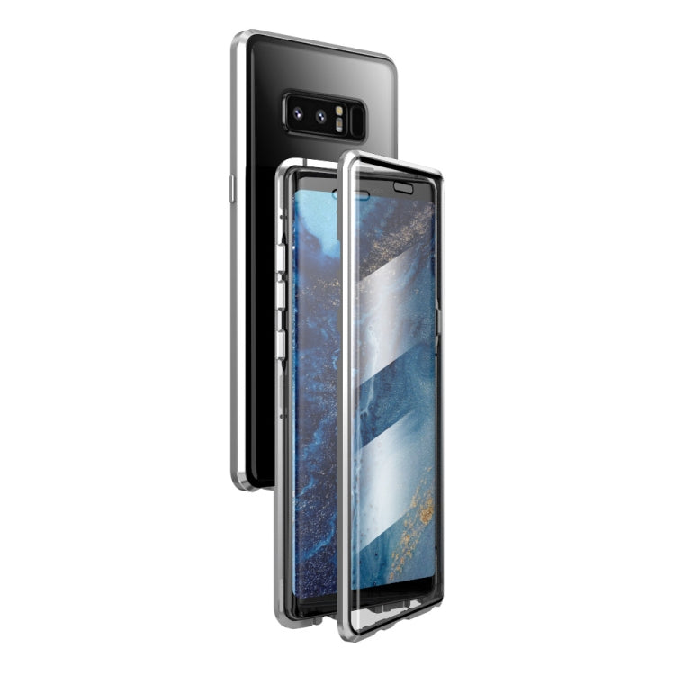 For Samsung Galaxy Note 8 Magnetic Metal Frame Double-sided Tempered Glass Case