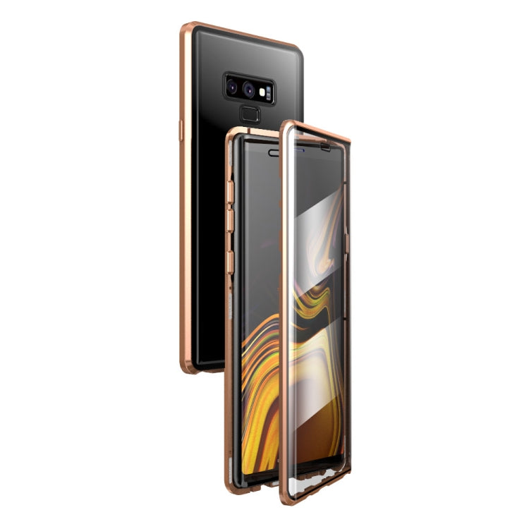 For Samsung Galaxy Note9 Magnetic Metal Frame Double-sided Tempered Glass Case