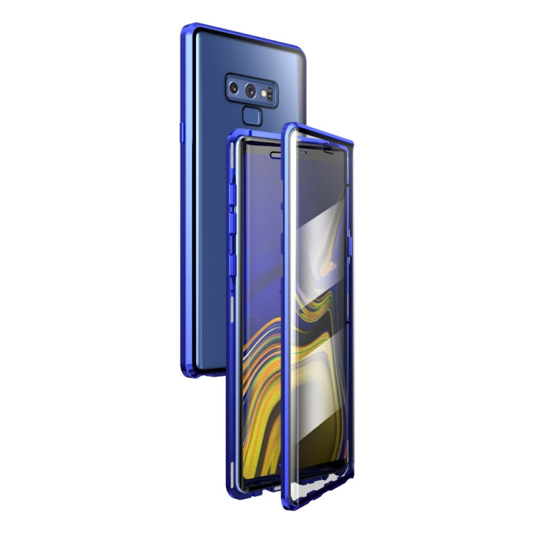 For Samsung Galaxy Note9 Magnetic Metal Frame Double-sided Tempered Glass Case
