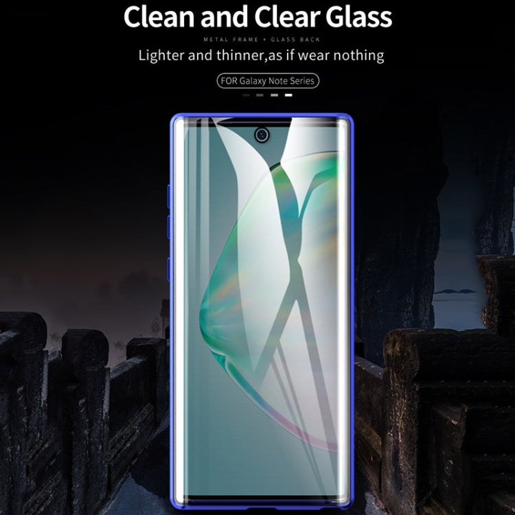 For Samsung Galaxy Note10 Magnetic Metal Frame Double-sided Tempered Glass Case