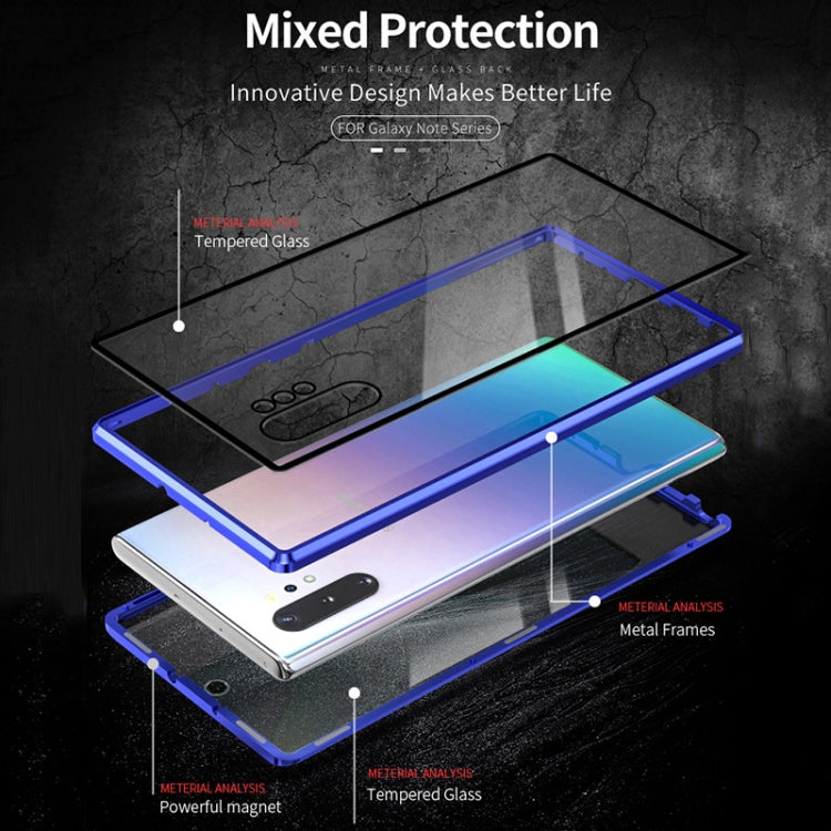 For Samsung Galaxy Note10 Magnetic Metal Frame Double-sided Tempered Glass Case