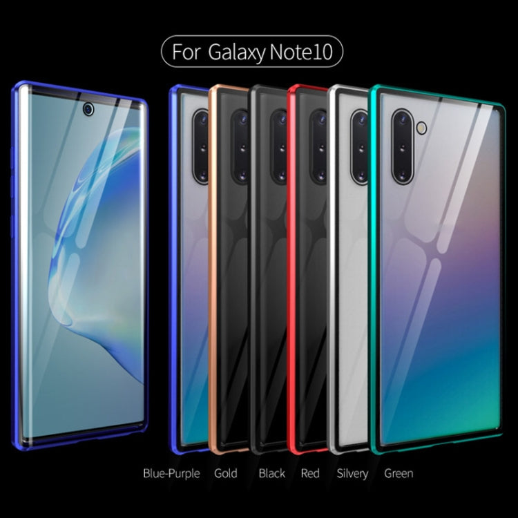 For Samsung Galaxy Note10 Magnetic Metal Frame Double-sided Tempered Glass Case