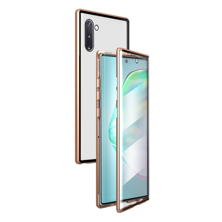 For Samsung Galaxy Note10 Magnetic Metal Frame Double-sided Tempered Glass Case