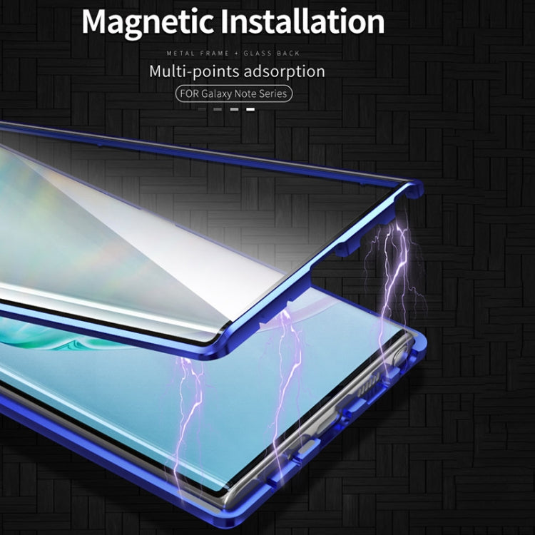 For Samsung Galaxy Note10 Magnetic Metal Frame Double-sided Tempered Glass Case