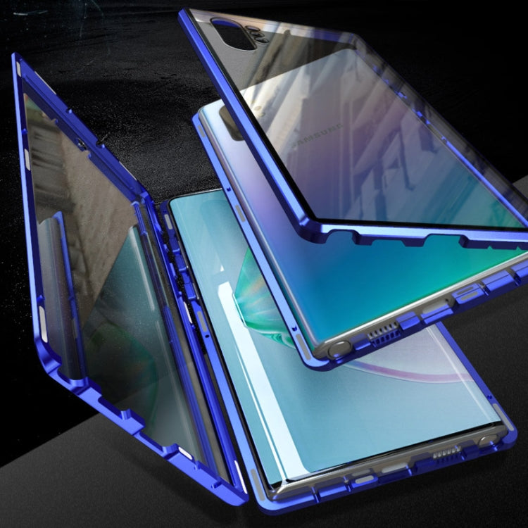 For Samsung Galaxy Note10 Magnetic Metal Frame Double-sided Tempered Glass Case