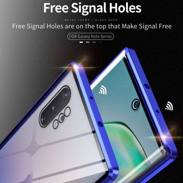 For Samsung Galaxy Note10 Magnetic Metal Frame Double-sided Tempered Glass Case