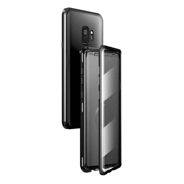 For Samsung Galaxy S9 Magnetic Metal Frame Double-sided Tempered Glass Case