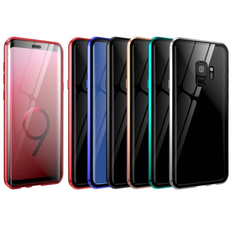 For Samsung Galaxy S9 Magnetic Metal Frame Double-sided Tempered Glass Case