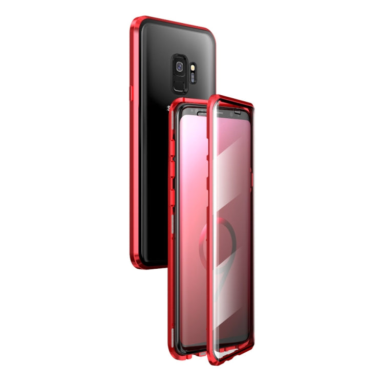 For Samsung Galaxy S9 Magnetic Metal Frame Double-sided Tempered Glass Case