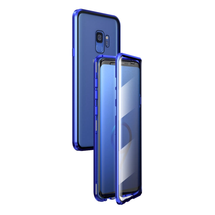 For Samsung Galaxy S9 Magnetic Metal Frame Double-sided Tempered Glass Case