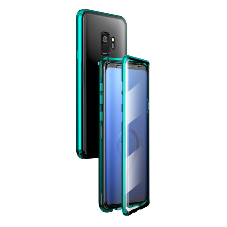 For Samsung Galaxy S9 Magnetic Metal Frame Double-sided Tempered Glass Case