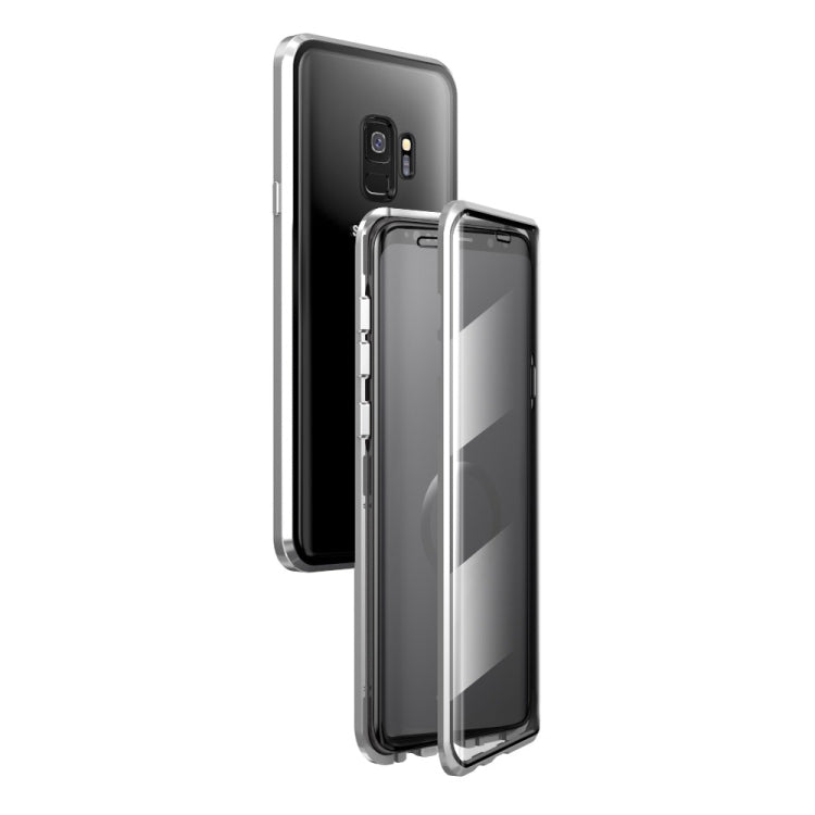 For Samsung Galaxy S9 Magnetic Metal Frame Double-sided Tempered Glass Case