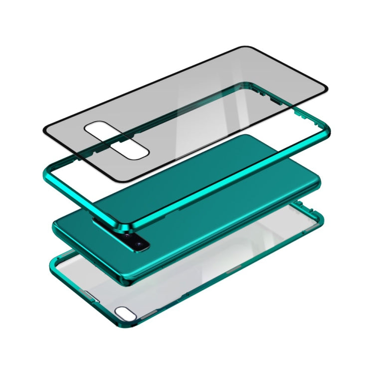 For Samsung Galaxy S9+ Magnetic Metal Frame Double-sided Tempered Glass Case