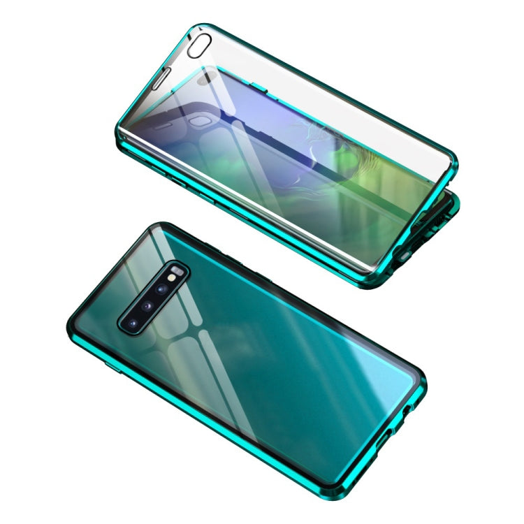 For Samsung Galaxy S9+ Magnetic Metal Frame Double-sided Tempered Glass Case
