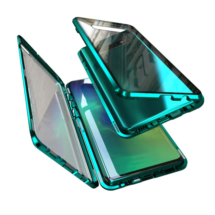 For Samsung Galaxy S9+ Magnetic Metal Frame Double-sided Tempered Glass Case
