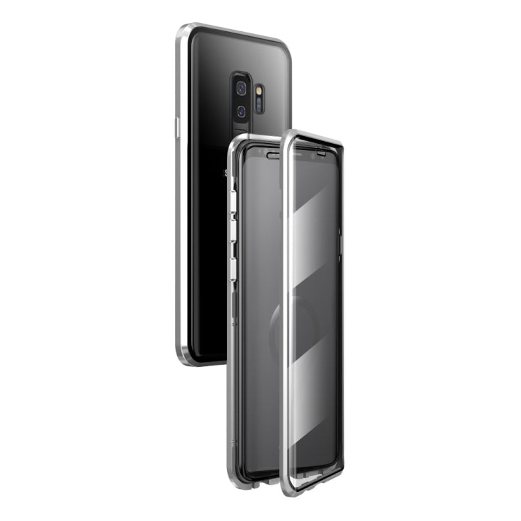 For Samsung Galaxy S9+ Magnetic Metal Frame Double-sided Tempered Glass Case