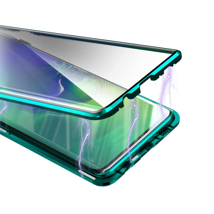 For Samsung Galaxy S9+ Magnetic Metal Frame Double-sided Tempered Glass Case