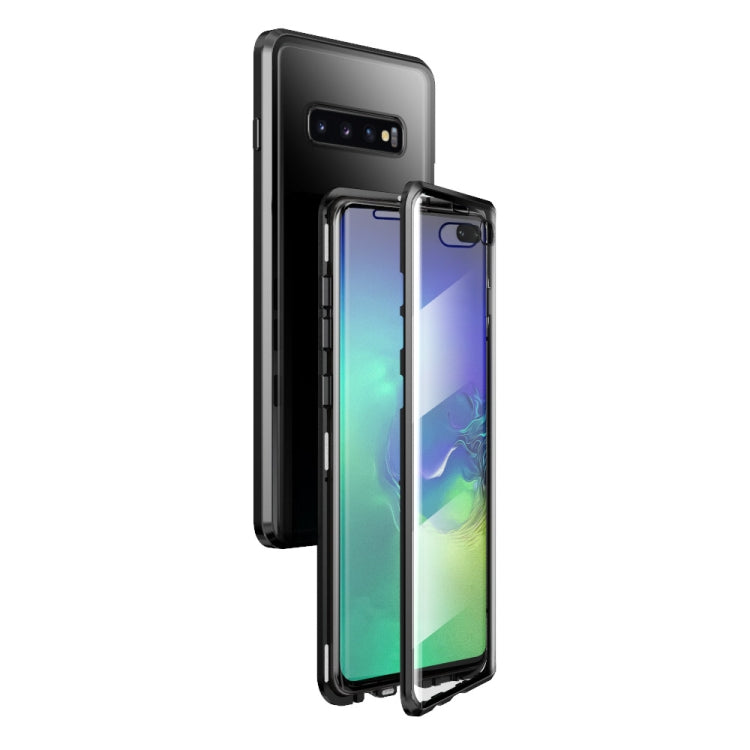 For Samsung Galaxy S10+ Magnetic Metal Frame Double-sided Tempered Glass Case