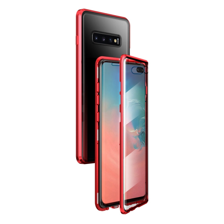 For Samsung Galaxy S10+ Magnetic Metal Frame Double-sided Tempered Glass Case