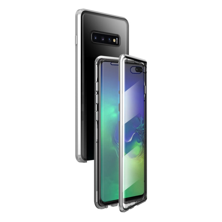 For Samsung Galaxy S10+ Magnetic Metal Frame Double-sided Tempered Glass Case