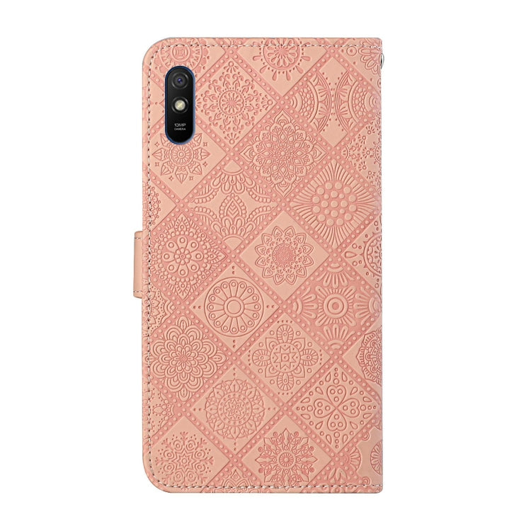 For Xiaomi Redmi 9A Ethnic Style Embossed Pattern Horizontal Flip Leather Case with Holder & Card Slots & Wallet & Lanyard