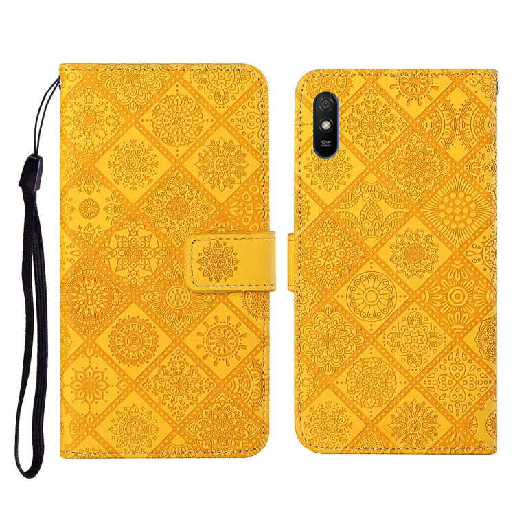 For Xiaomi Redmi 9A Ethnic Style Embossed Pattern Horizontal Flip Leather Case with Holder & Card Slots & Wallet & Lanyard