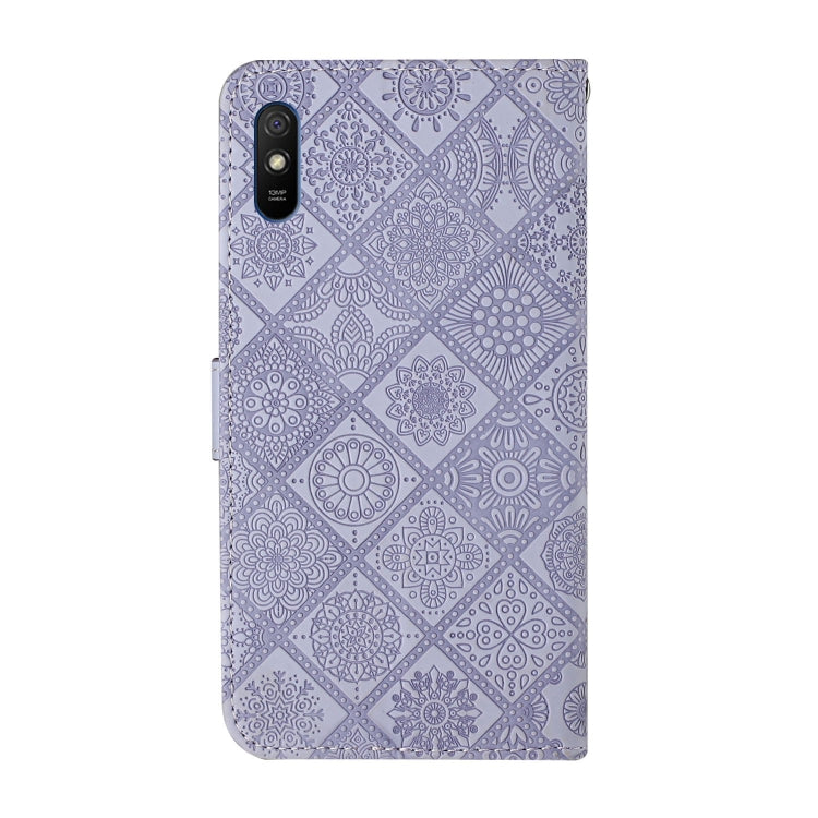 For Xiaomi Redmi 9A Ethnic Style Embossed Pattern Horizontal Flip Leather Case with Holder & Card Slots & Wallet & Lanyard