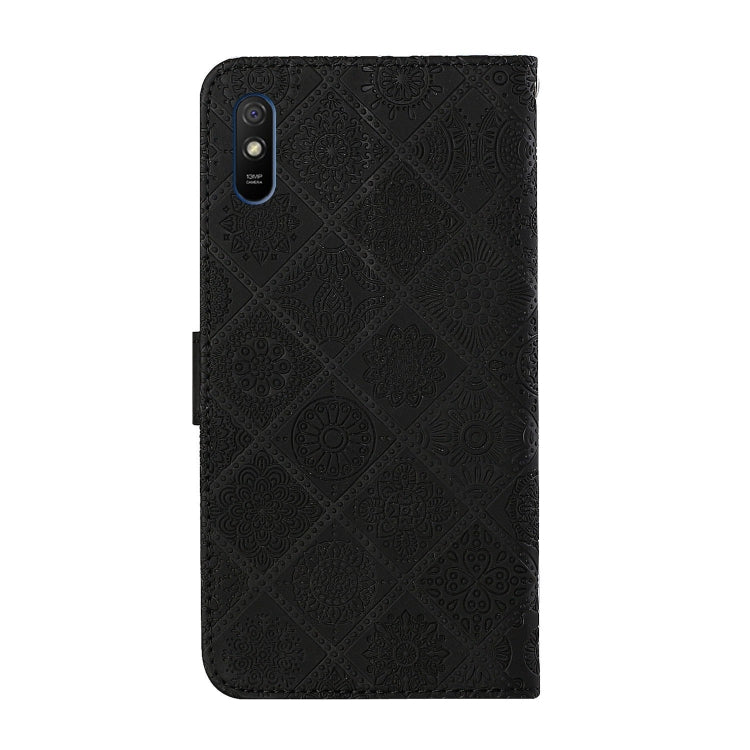 For Xiaomi Redmi 9A Ethnic Style Embossed Pattern Horizontal Flip Leather Case with Holder & Card Slots & Wallet & Lanyard