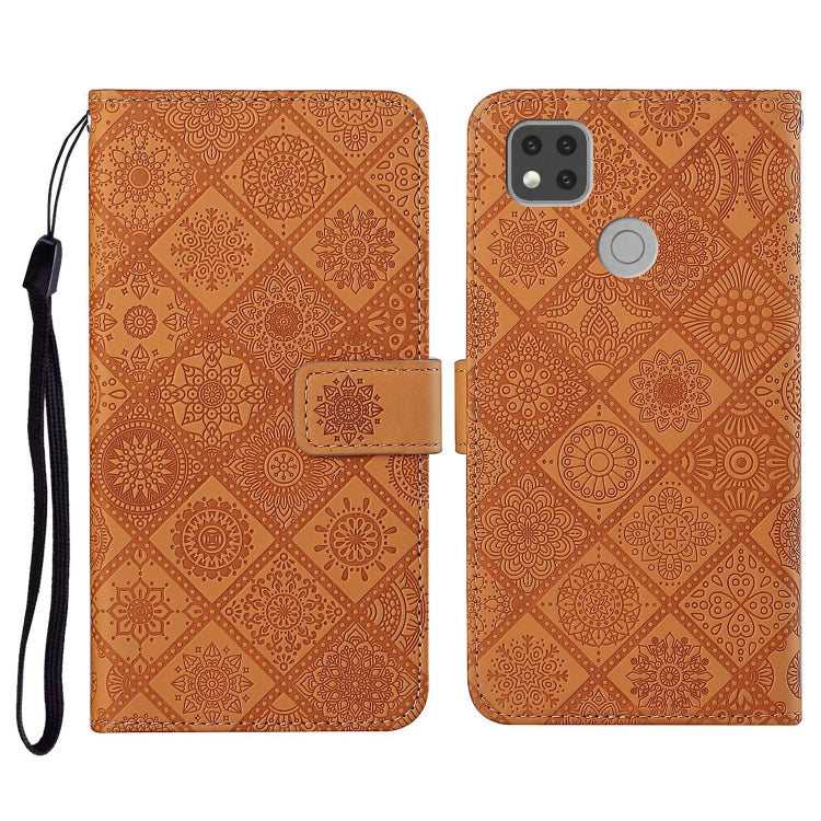 For Xiaomi Redmi 9C Ethnic Style Embossed Pattern Horizontal Flip Leather Case with Holder & Card Slots & Wallet & Lanyard