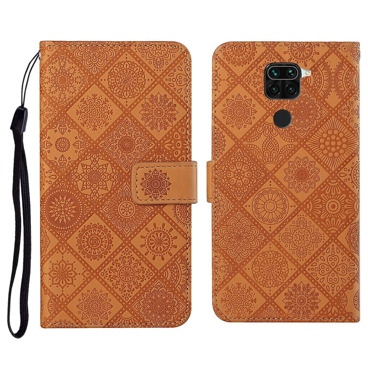 For Xiaomi Redmi Note 9 Ethnic Style Embossed Pattern Horizontal Flip Leather Case with Holder & Card Slots & Wallet & Lanyard