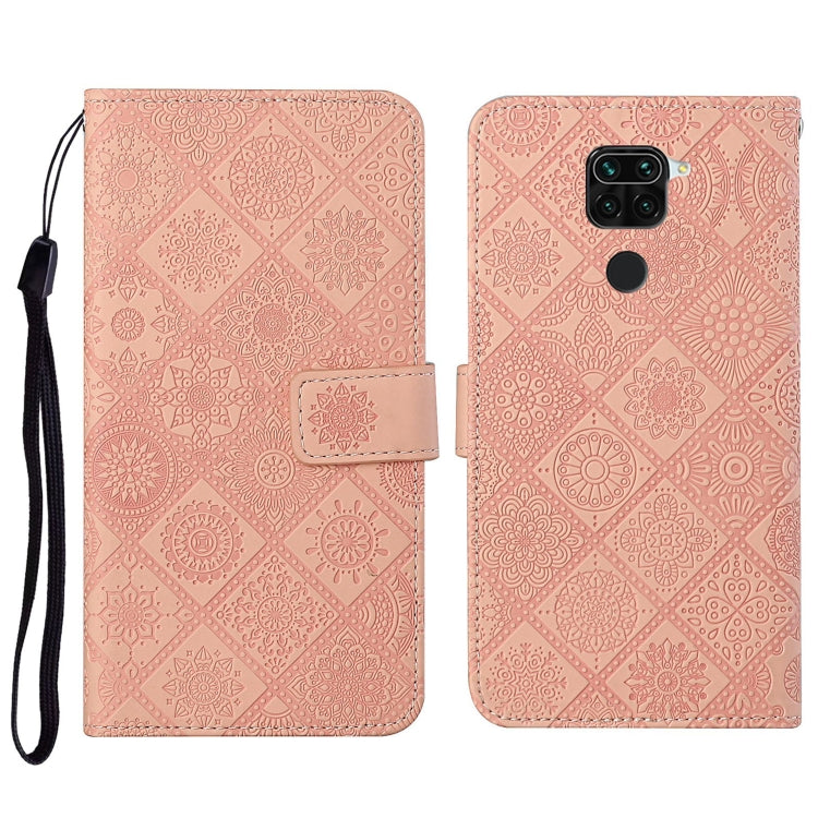 For Xiaomi Redmi Note 9 Ethnic Style Embossed Pattern Horizontal Flip Leather Case with Holder & Card Slots & Wallet & Lanyard