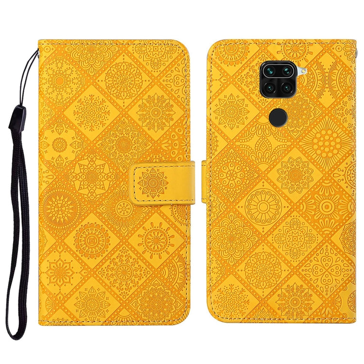 For Xiaomi Redmi Note 9 Ethnic Style Embossed Pattern Horizontal Flip Leather Case with Holder & Card Slots & Wallet & Lanyard