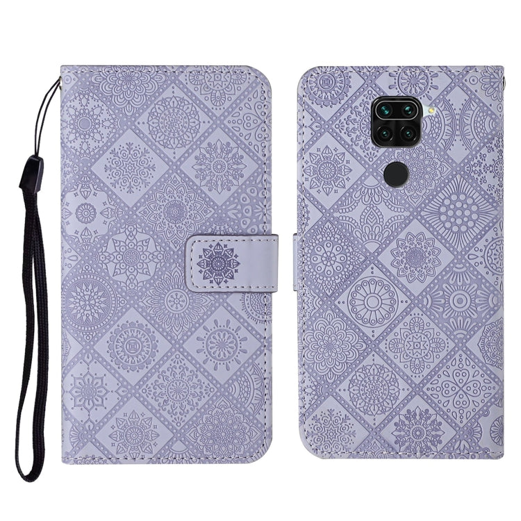 For Xiaomi Redmi Note 9 Ethnic Style Embossed Pattern Horizontal Flip Leather Case with Holder & Card Slots & Wallet & Lanyard